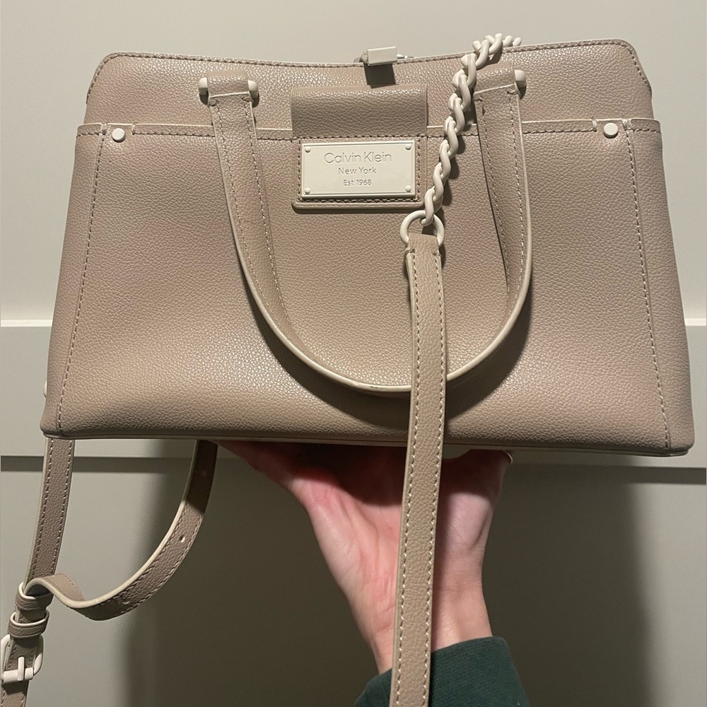 Calvin Klein Beige Satchel Bag
